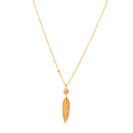 CADENA CALAVERA PLUMA GRANDE