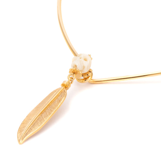 GARGANTILLA CALAVERA PLUMA GRANDE