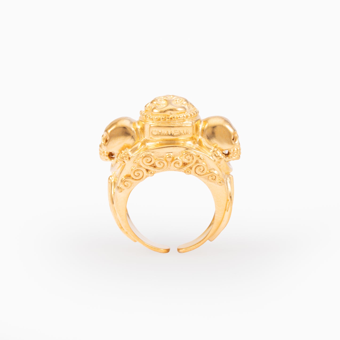 ANILLO 2 CALAVERAS CRUZ