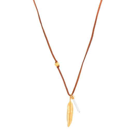 COLGANTE ANTELINA PLUMA Y CUARZO