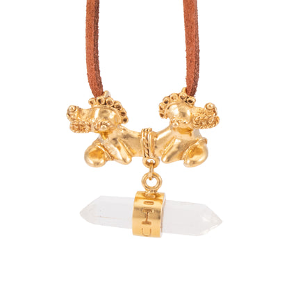 COLGANTE ANTELINA TIGRE DOBLE Y CUARZO