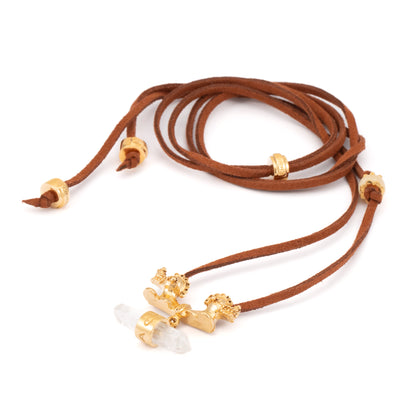 COLGANTE ANTELINA TIGRE DOBLE Y CUARZO