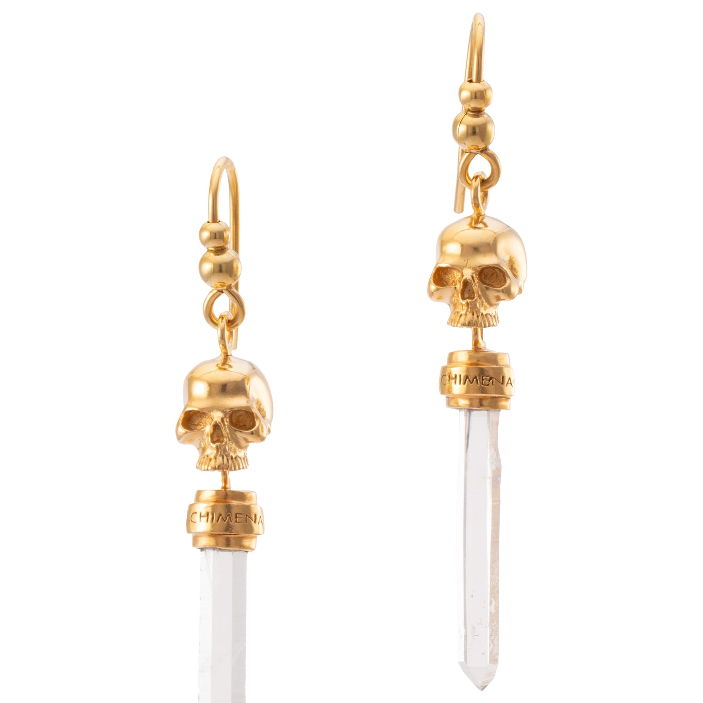 PENDIENTE CALAVERA CUARZO