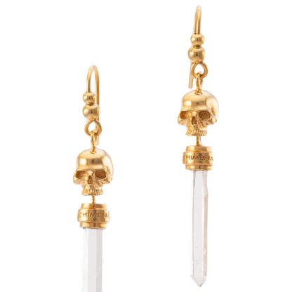 PENDIENTE CALAVERA CUARZO