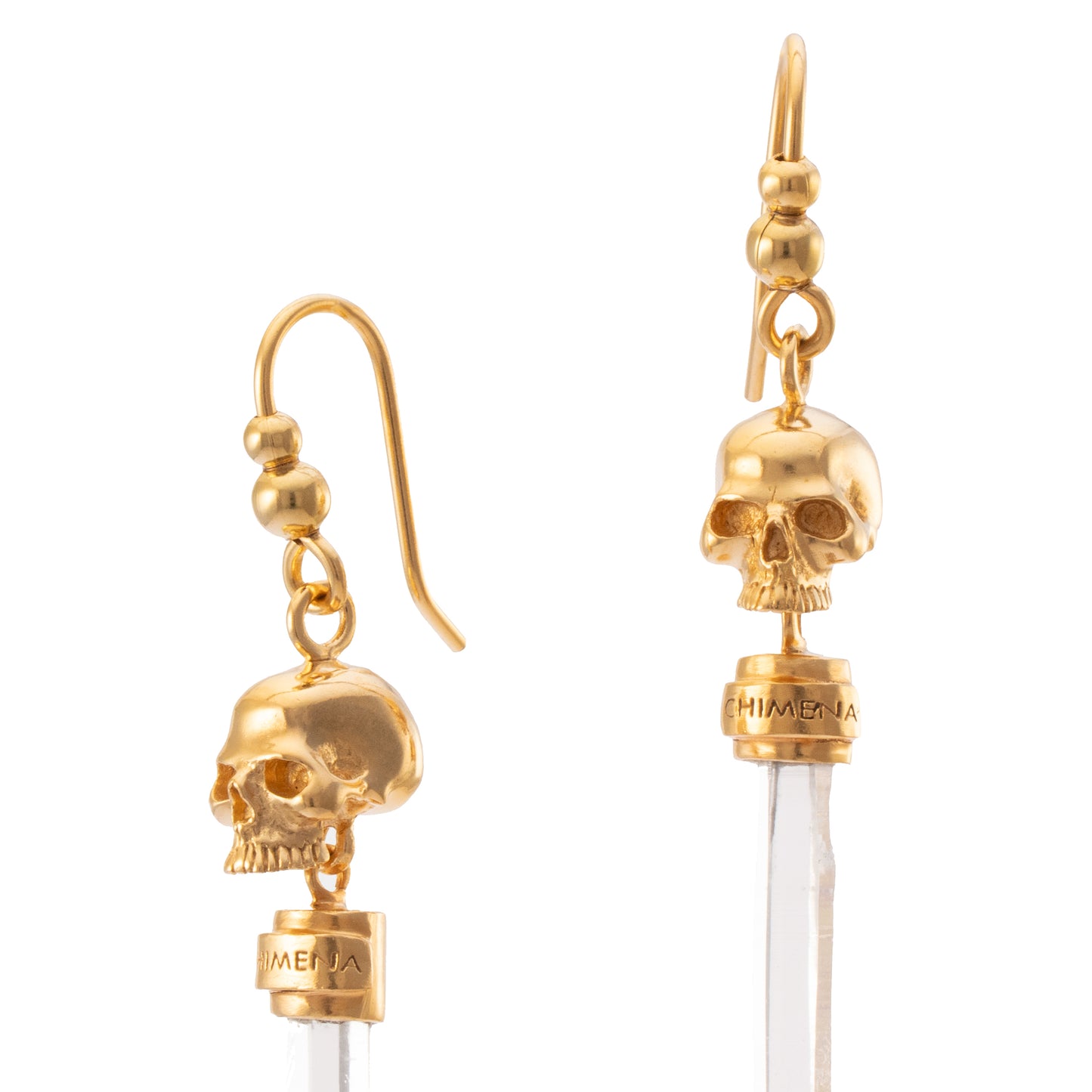 PENDIENTE CALAVERA CUARZO