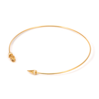 GARGANTILLA 3MM DRAGON, TACHUELA Y ASTA