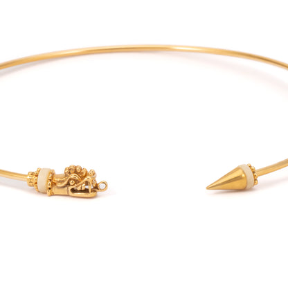 GARGANTILLA 3MM DRAGON, TACHUELA Y ASTA