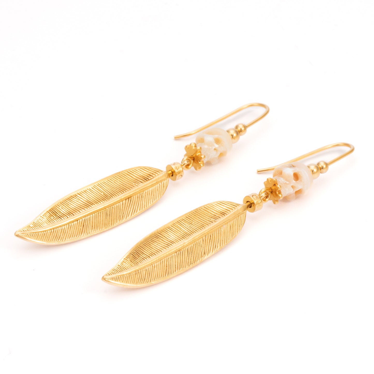 PENDIENTE CALAVERA PLUMA GRANDE