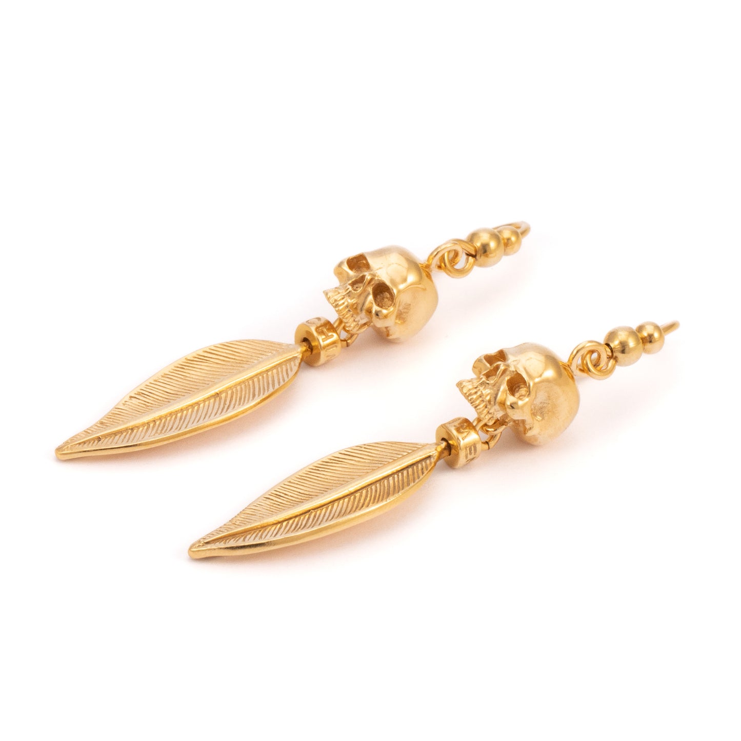 PENDIENTE CALAVERA PLUMA MEDIANA