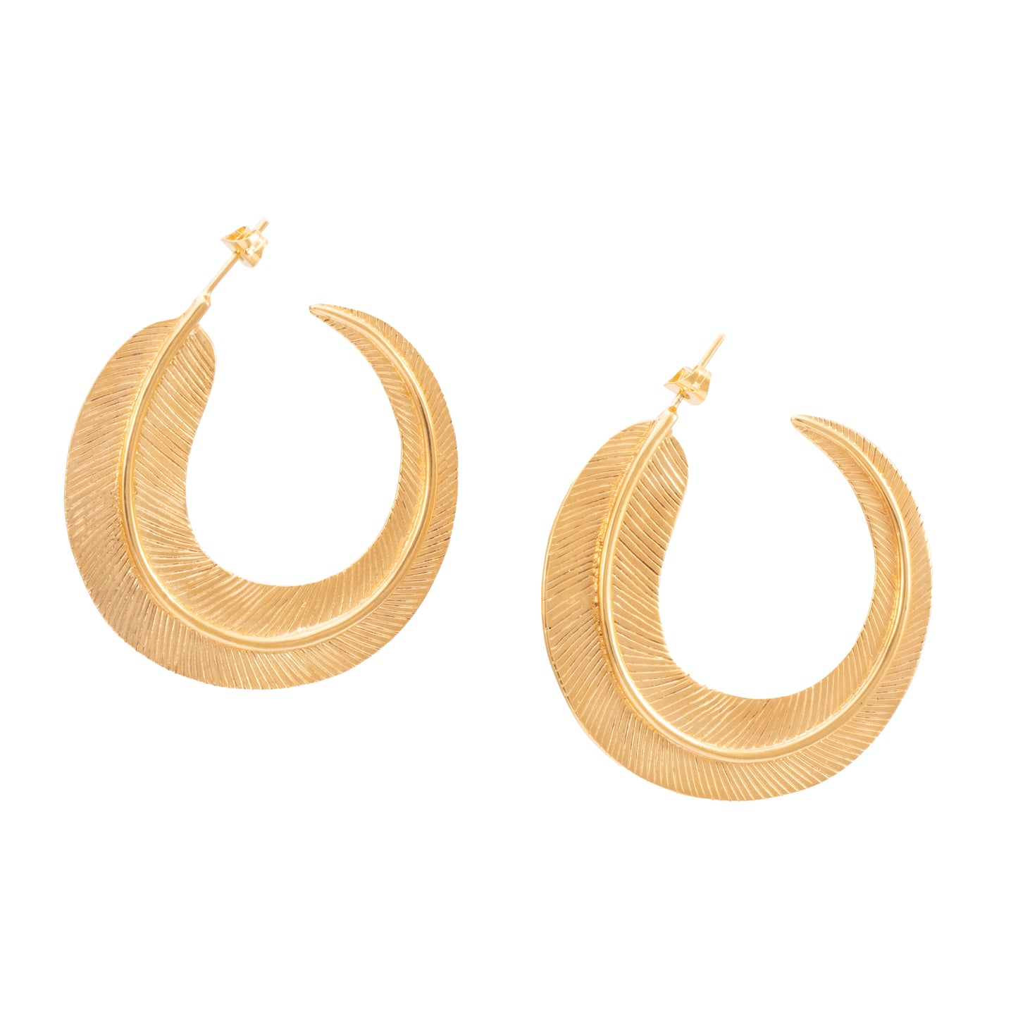 PENDIENTE PLUMA ARO PEQUEÑO